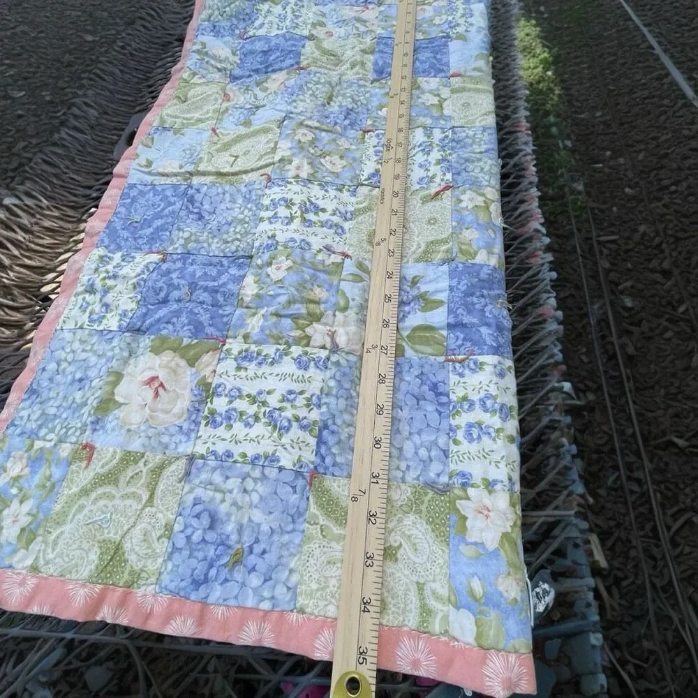 Handmade baby or lap blanket . Patchwork quilted